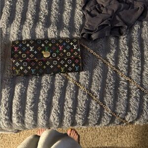 Louis Vuitton Dark Brown Clutch with Iconic Monogram Pattern